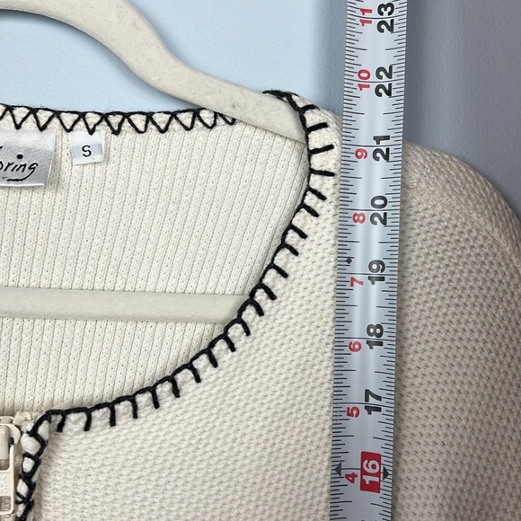 Vintage K.D. Spring small zip up art to wear abstract pattern cardigan - Picture 7 of 9
